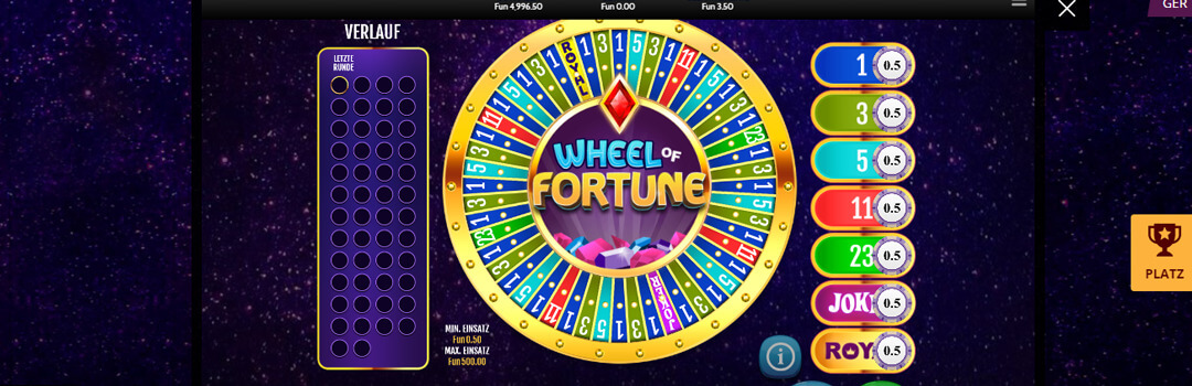 Spielen Sie Wheel of Fortune Slot in der Schweiz